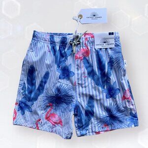 NWT Vintage Summer Flamingo & Fern Swim Trunks